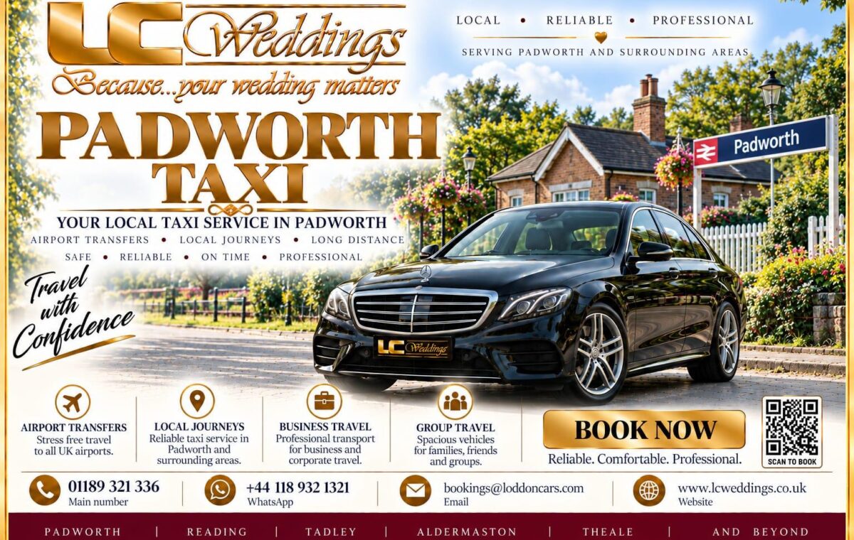 Padworth taxi for local and wedding transport