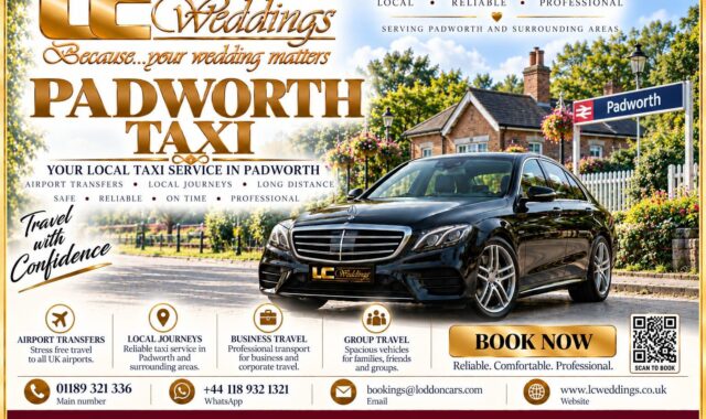 Padworth taxi for local and wedding transport