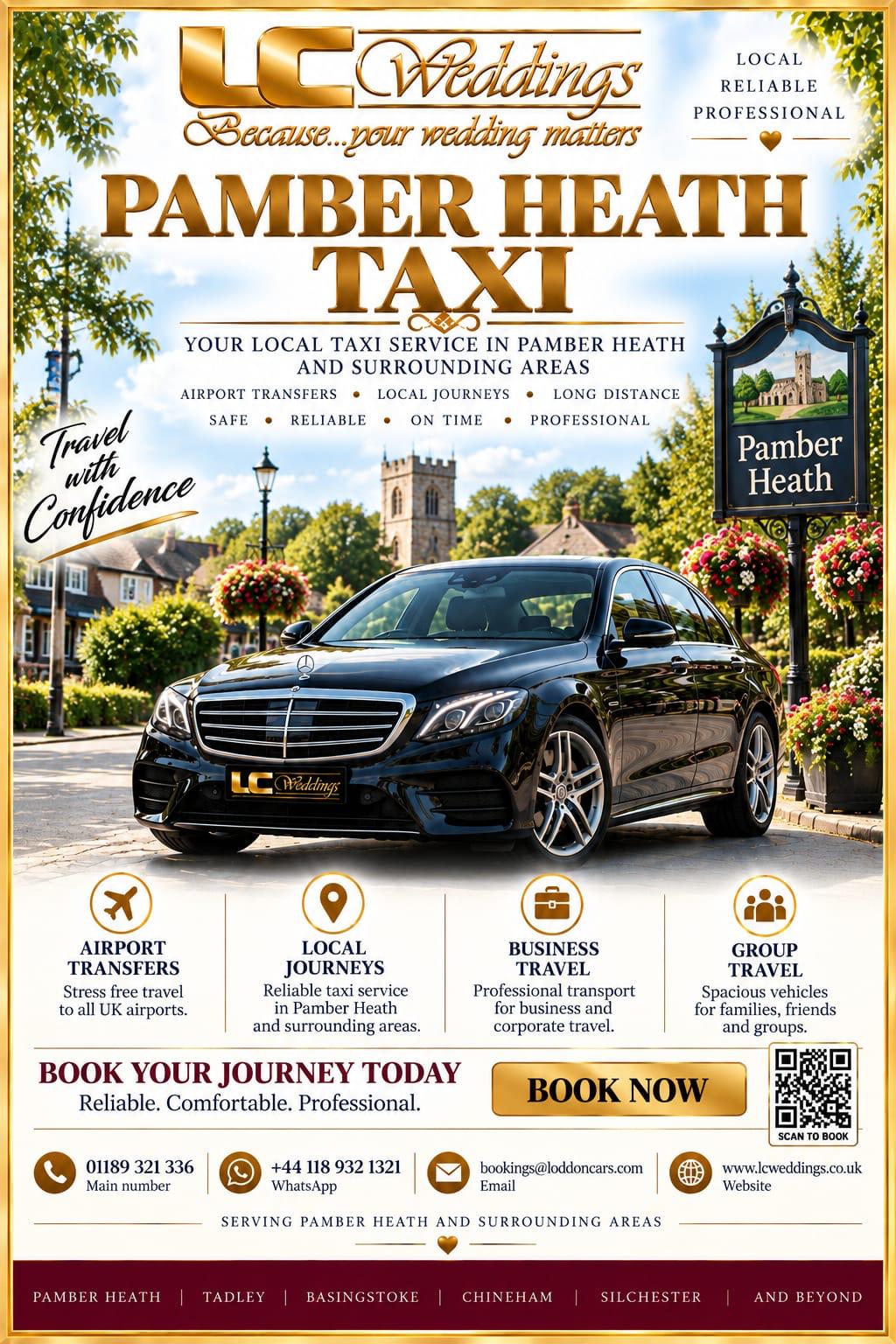 Pamber Heath taxi for local and wedding transport