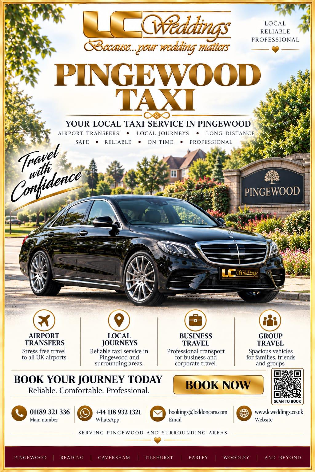 Pingewood taxi for local and wedding transport