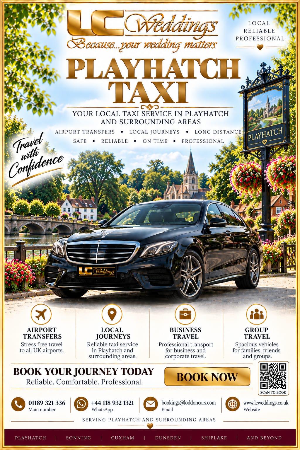 Playhatch taxi for local and wedding transport