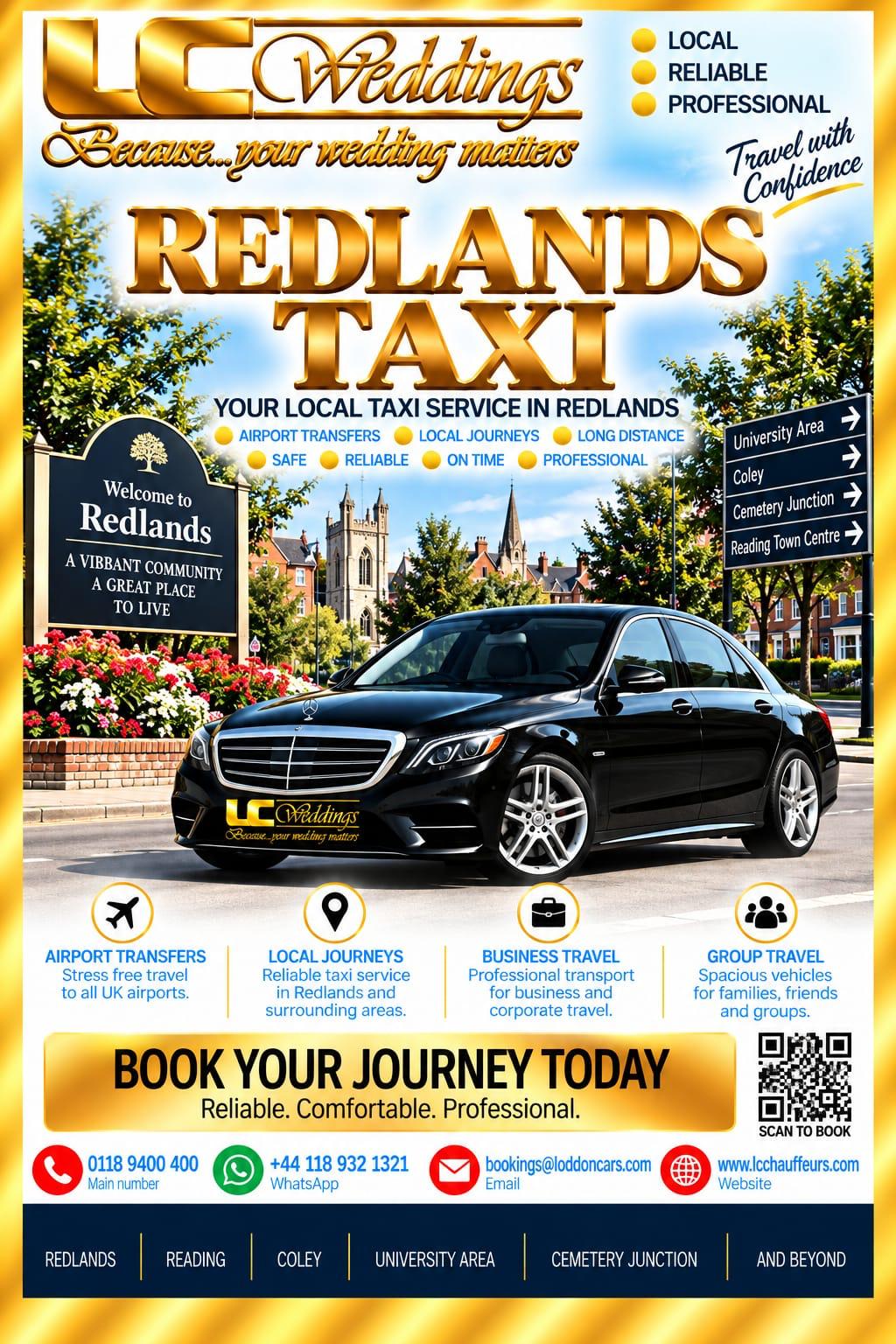 Redlands taxi for local and wedding transport
