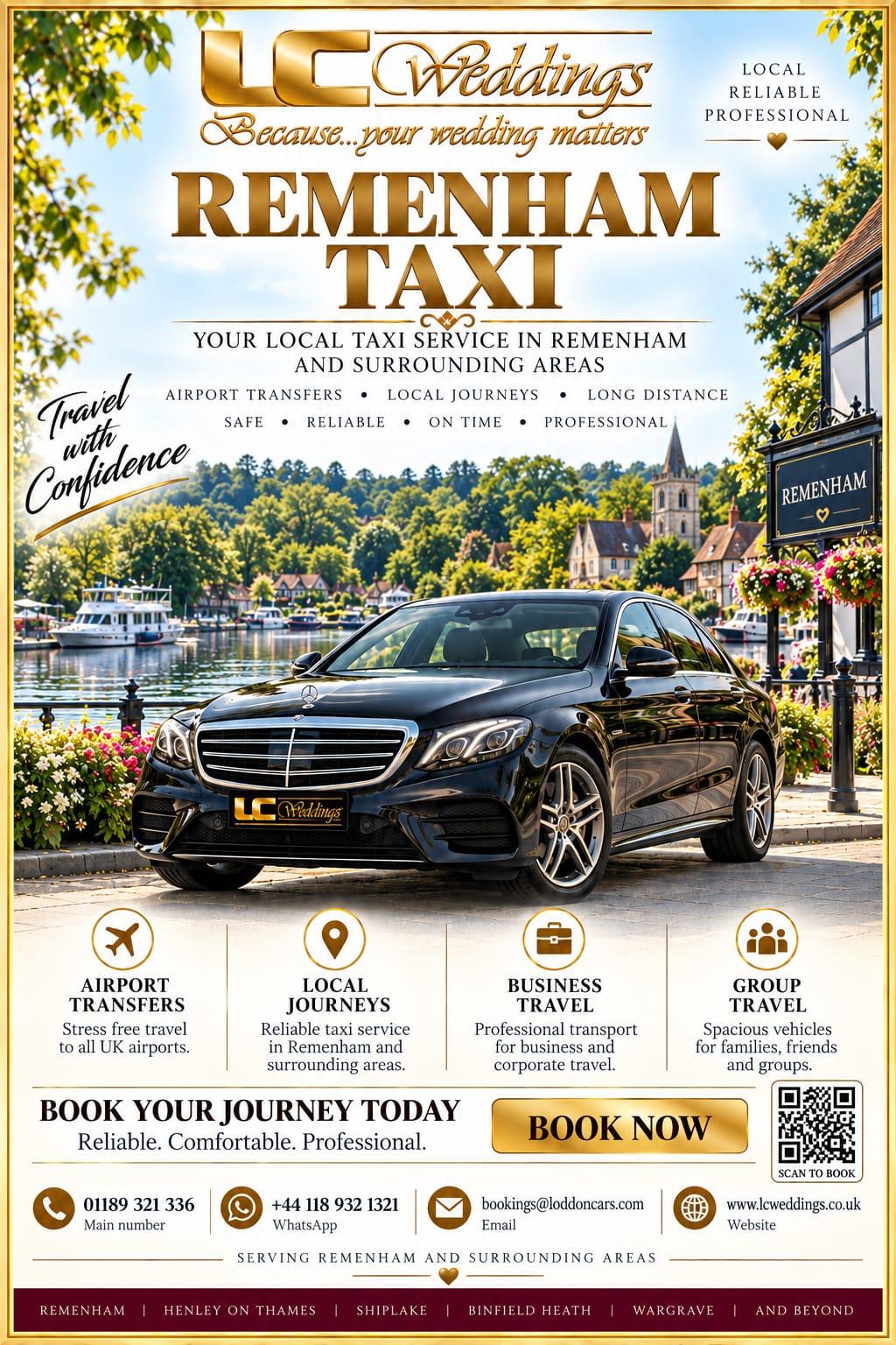 Remenham taxi for local and wedding transport