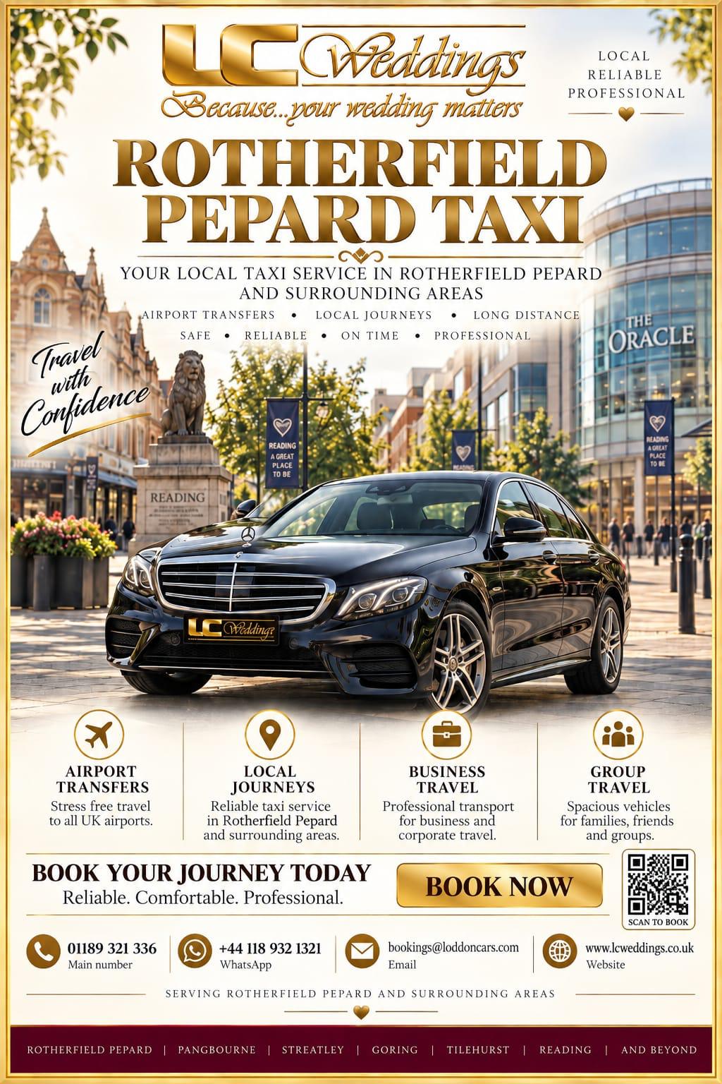 Rotherfield Peppard taxi for local and wedding transport
