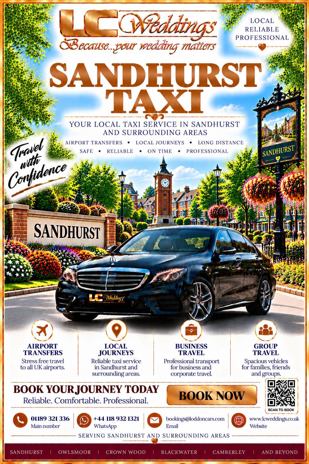 Sandhurst taxi for local and wedding transport