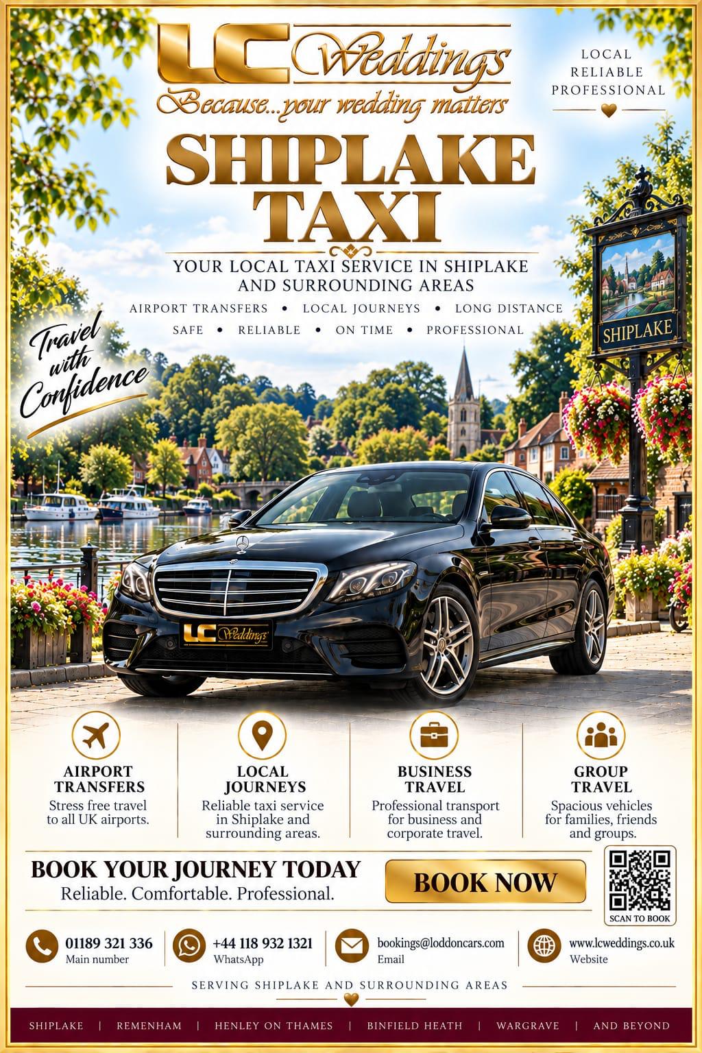 Shiplake taxi for local and wedding transport