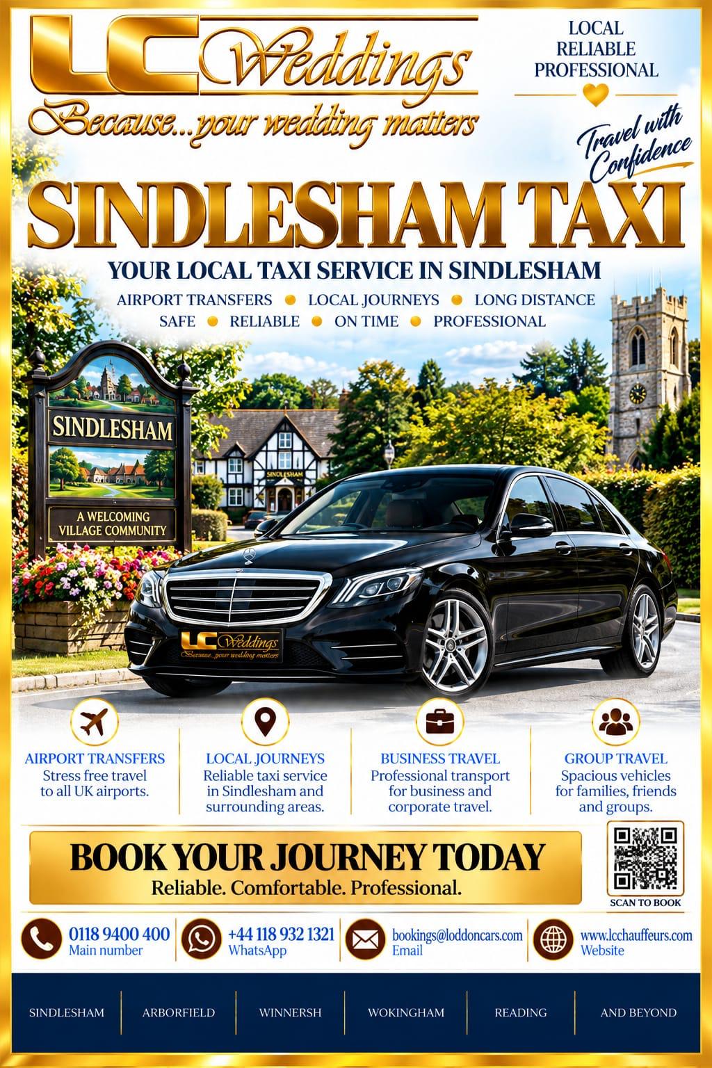 Sindlesham taxi for local and wedding transport