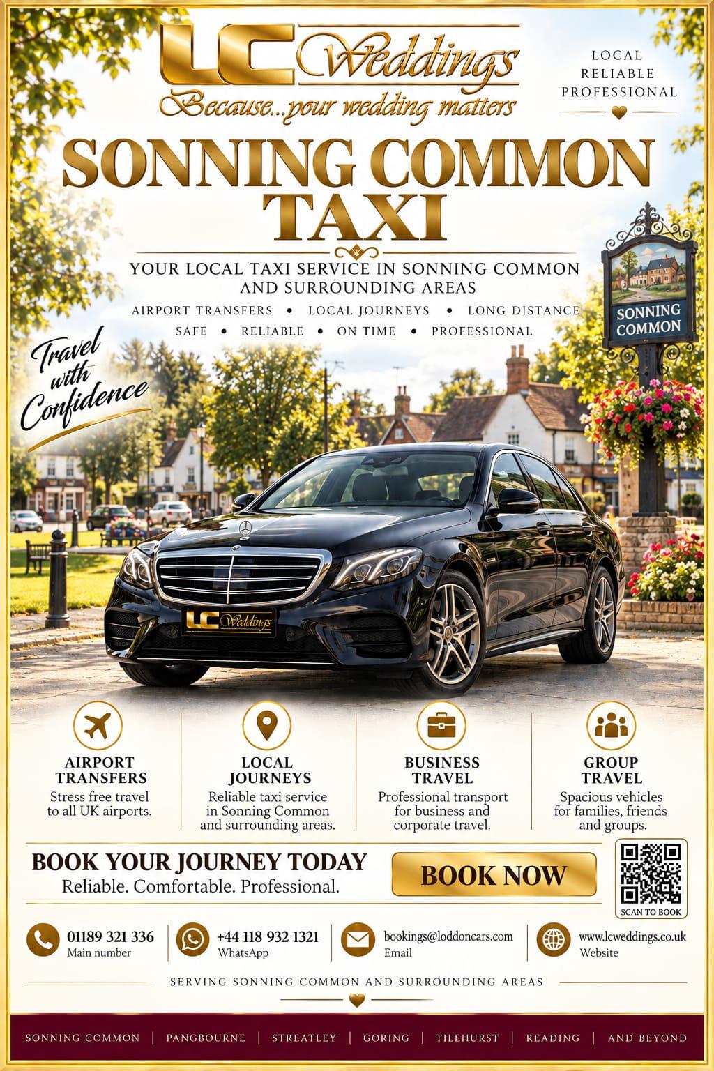 Sonning Common taxi for local and wedding transport