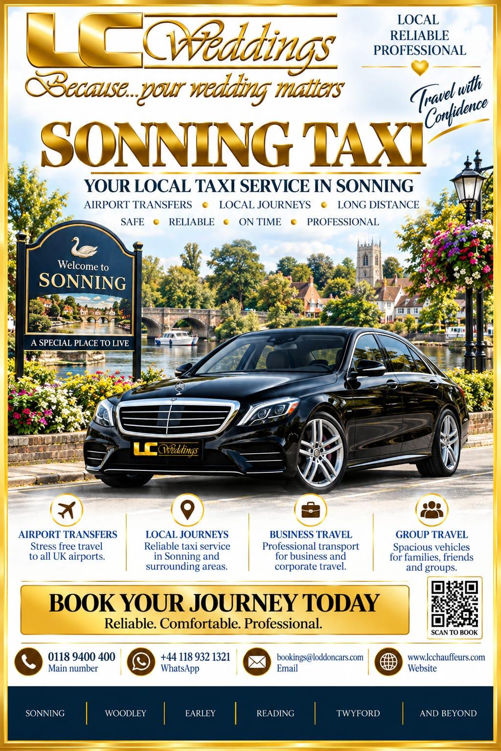 Sonning taxi for local and wedding transport