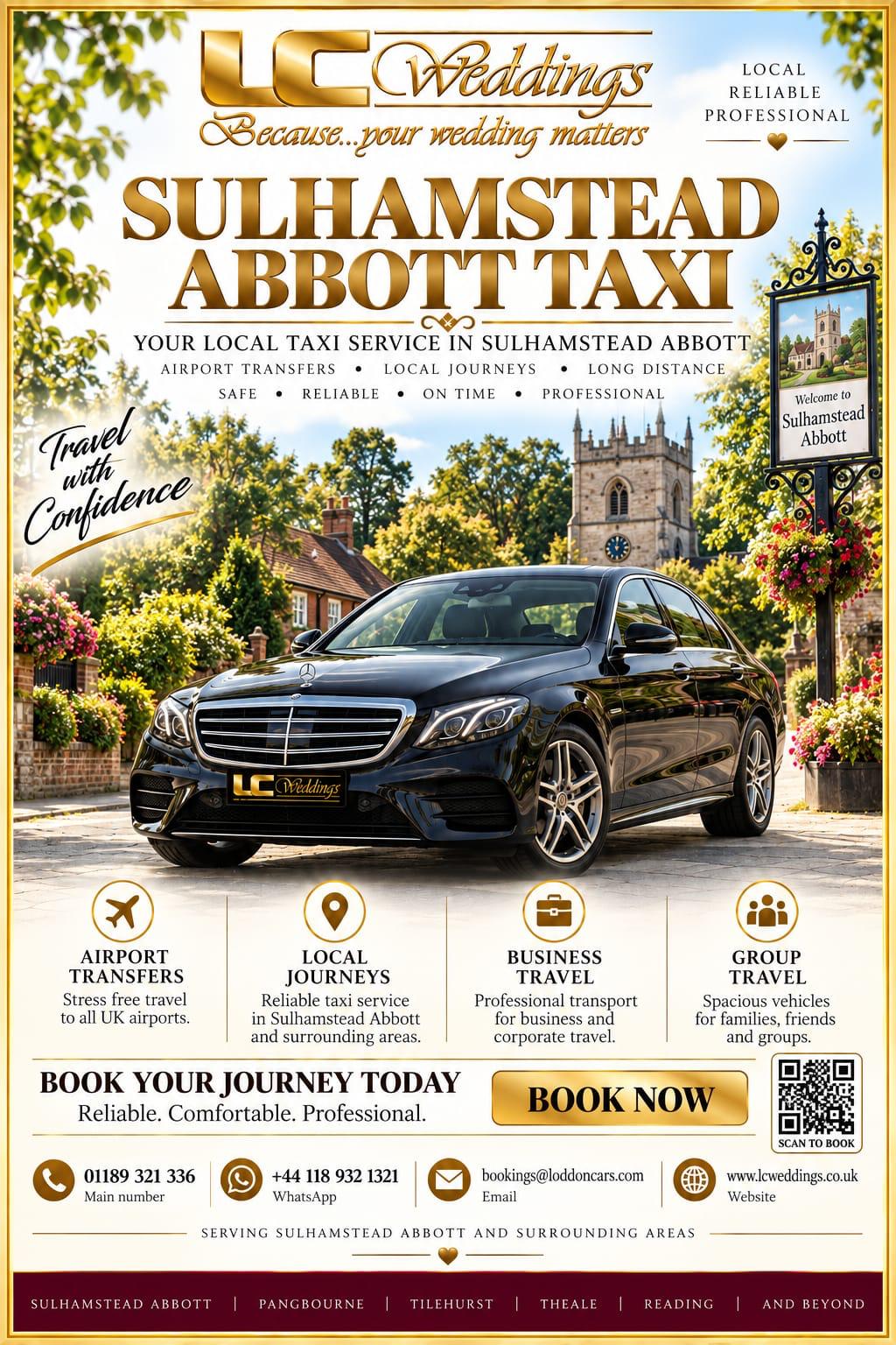 Sulhamstead Abbots taxi for local and wedding transport