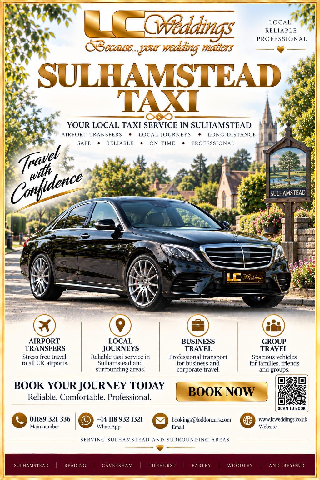 Sulhamstead taxi for local and wedding transport