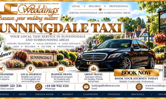 Sunningdale taxi for local and wedding transport