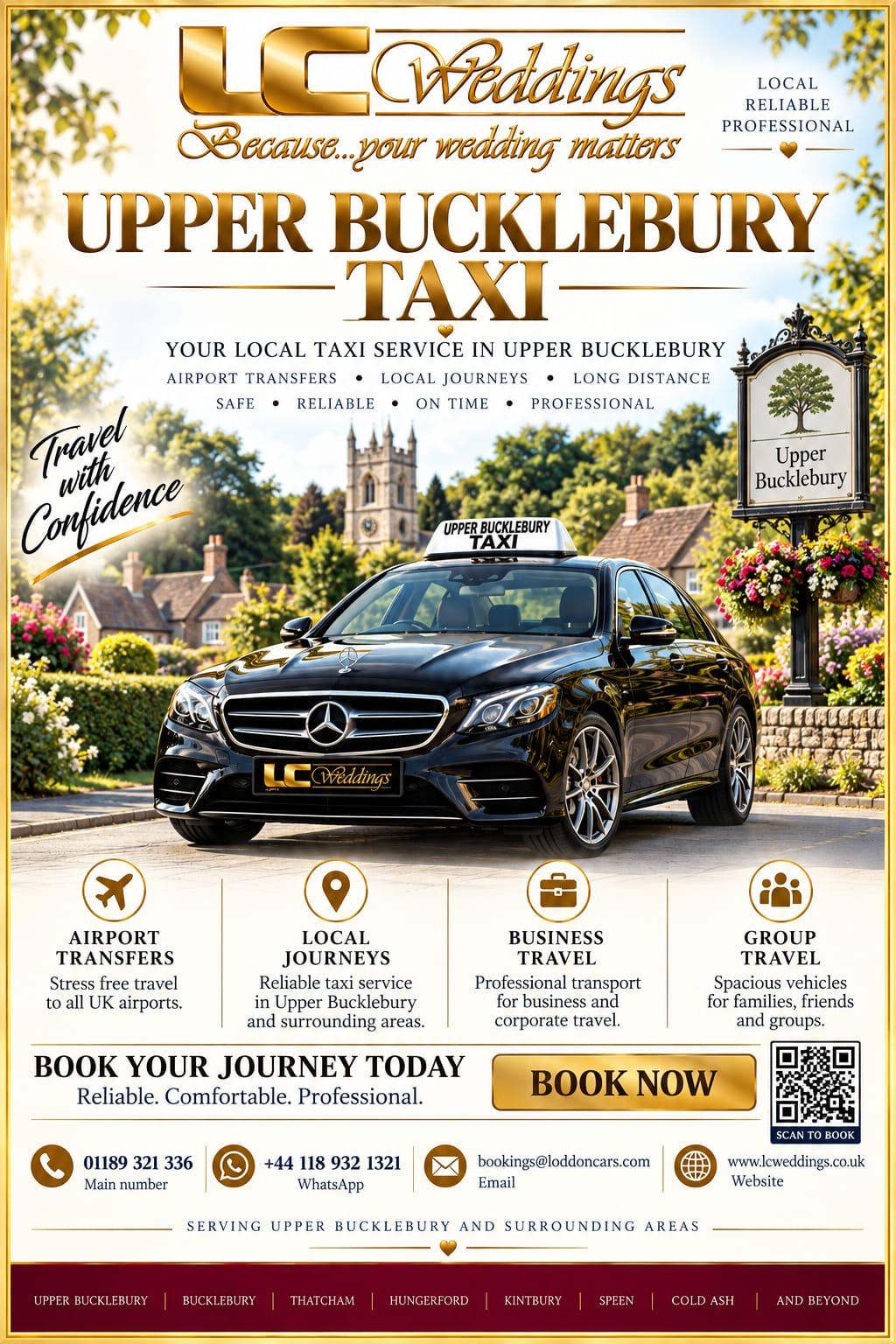 Upper Bucklebury taxi for local and wedding transport