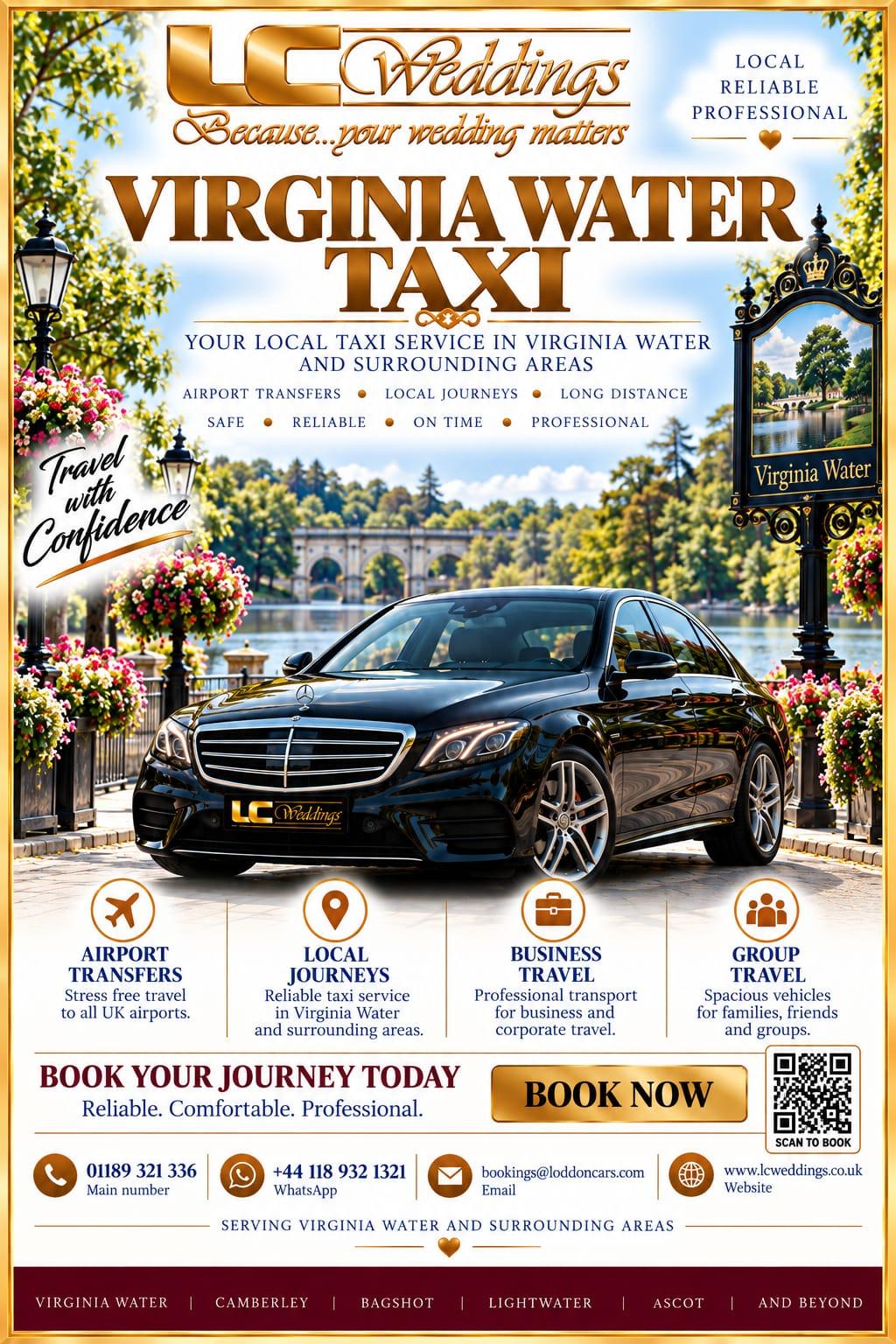 Virginia Water taxi for local and wedding transport