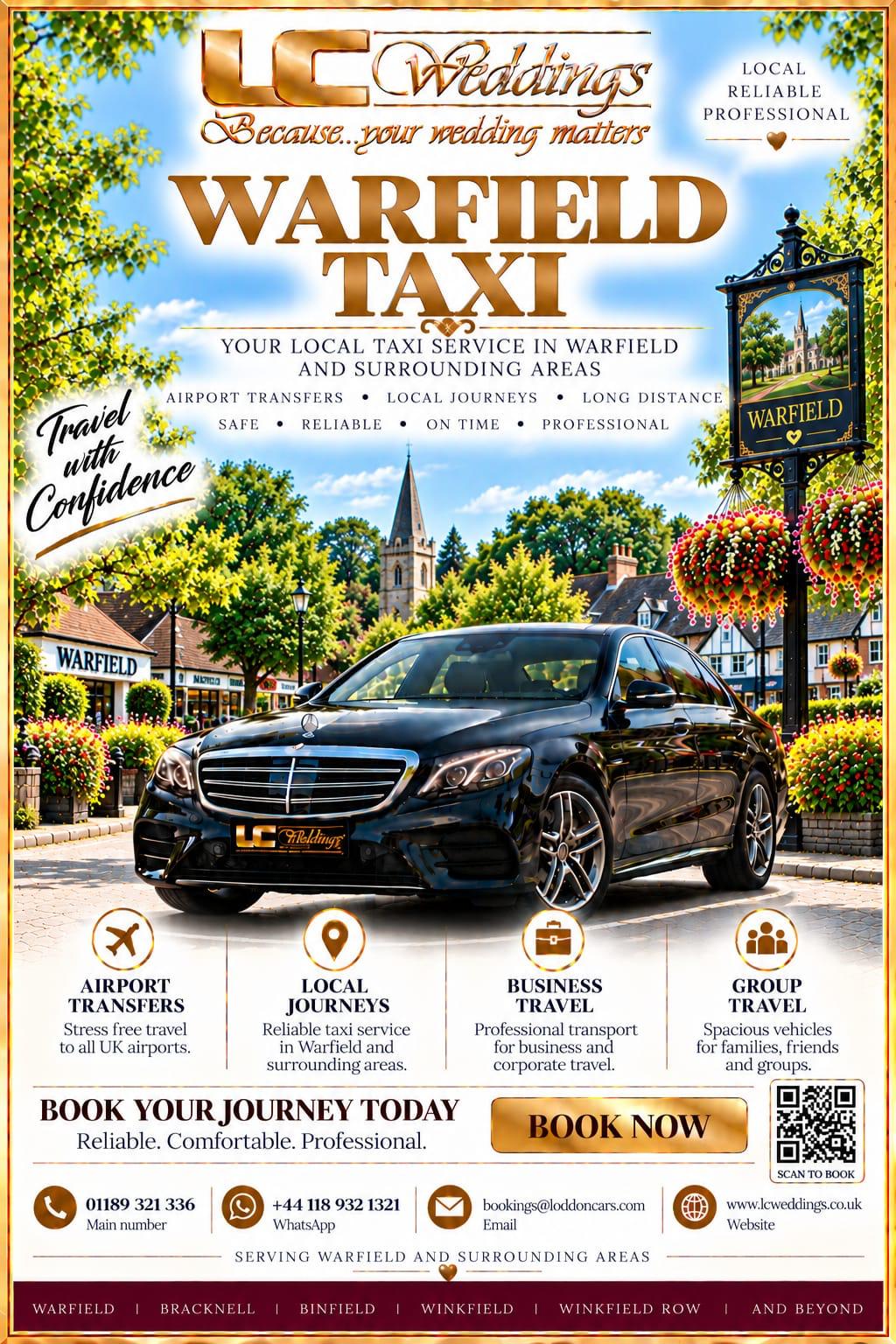 Warfield taxi for local and wedding transport