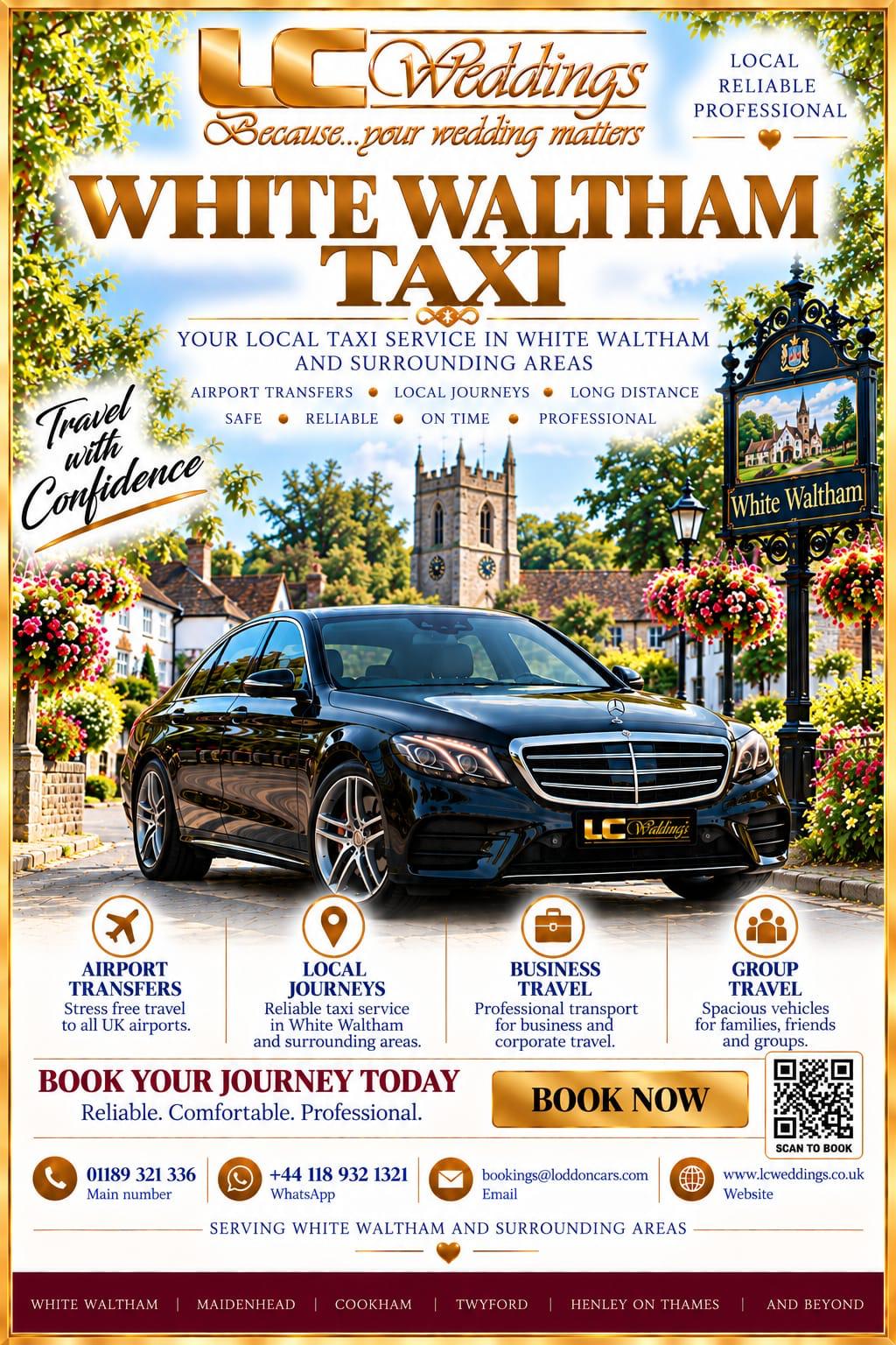 White Waltham taxi for local and wedding transport
