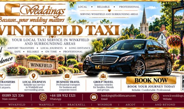 Winkfield taxi for local and wedding transport