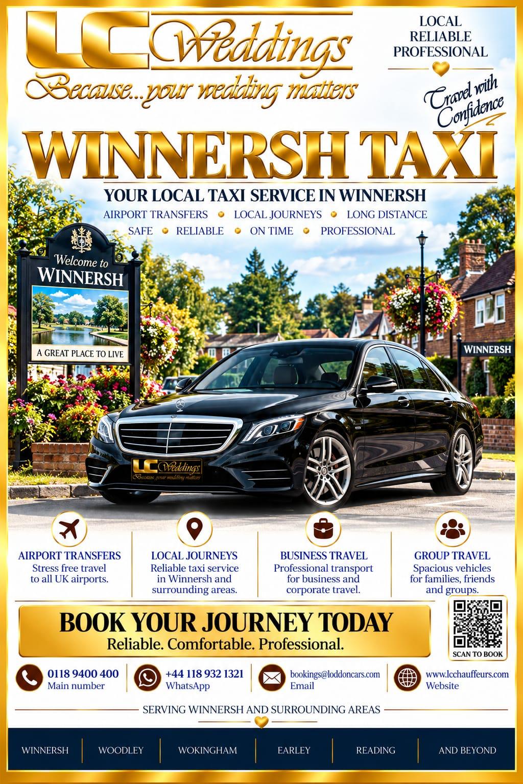 Winnersh taxi for local and wedding transport
