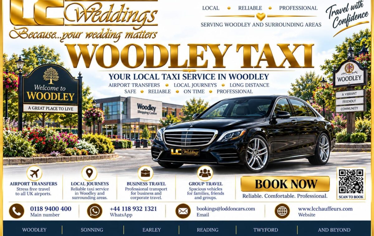 Woodley taxi for local and wedding transport