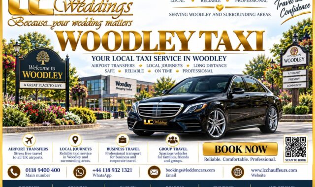 Woodley taxi for local and wedding transport