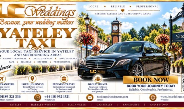Yateley taxi for local and wedding transport