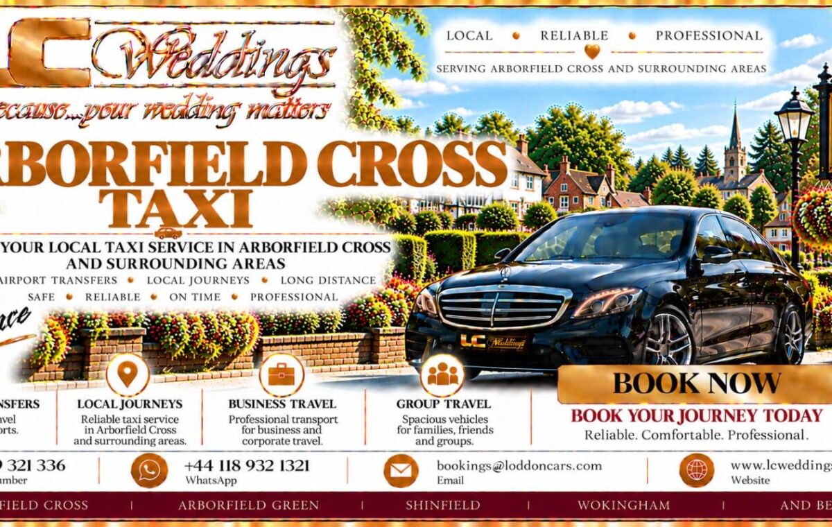 Arborfield Cross taxi for local and wedding transport