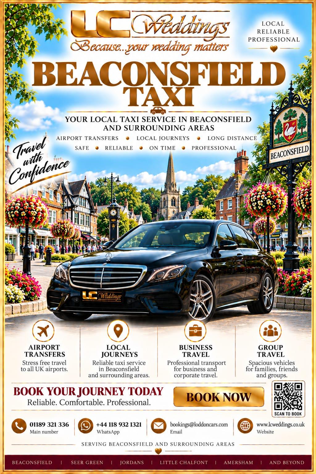 Beaconsfield taxi for local and wedding transport