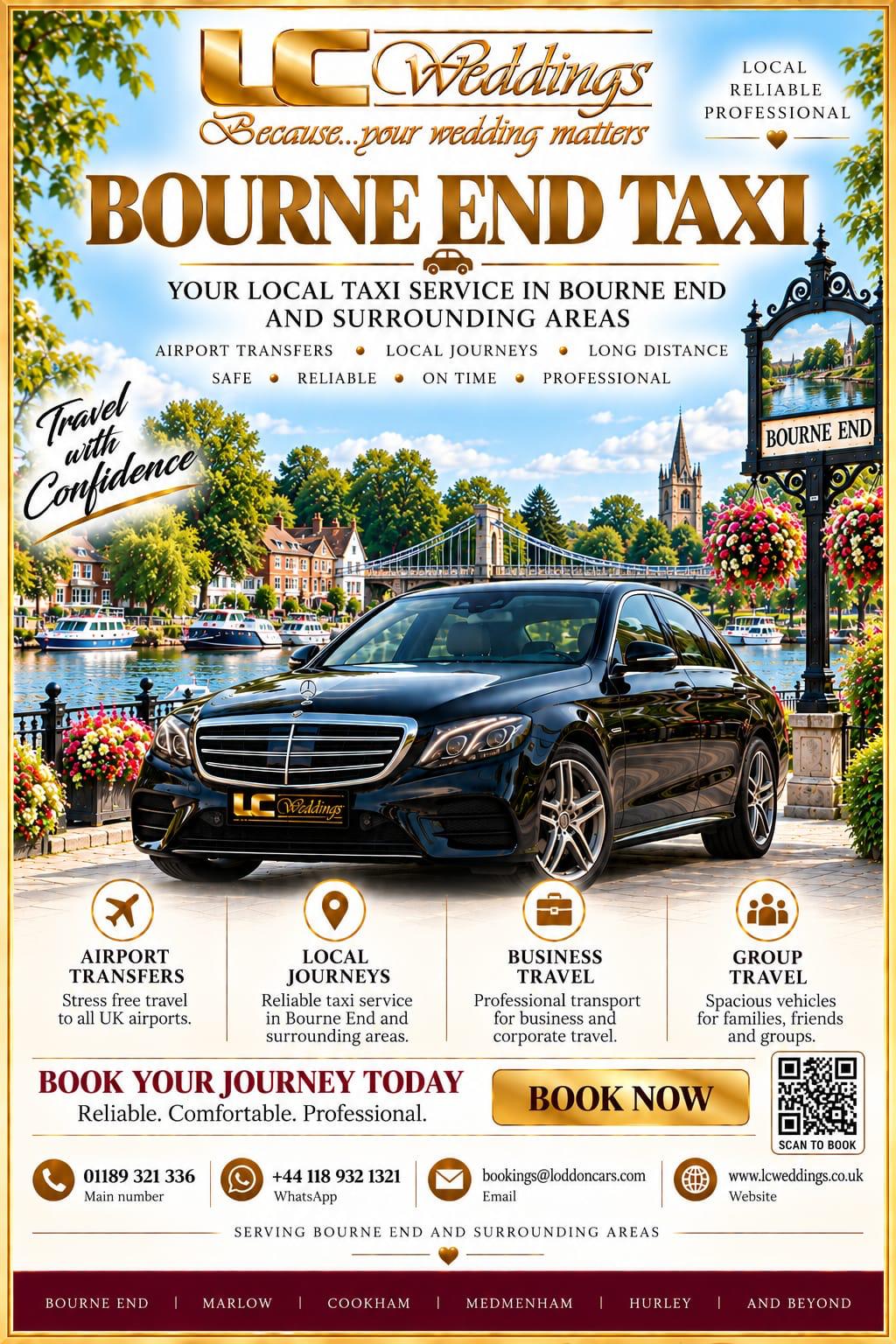 Bourne End taxi for local and wedding transport