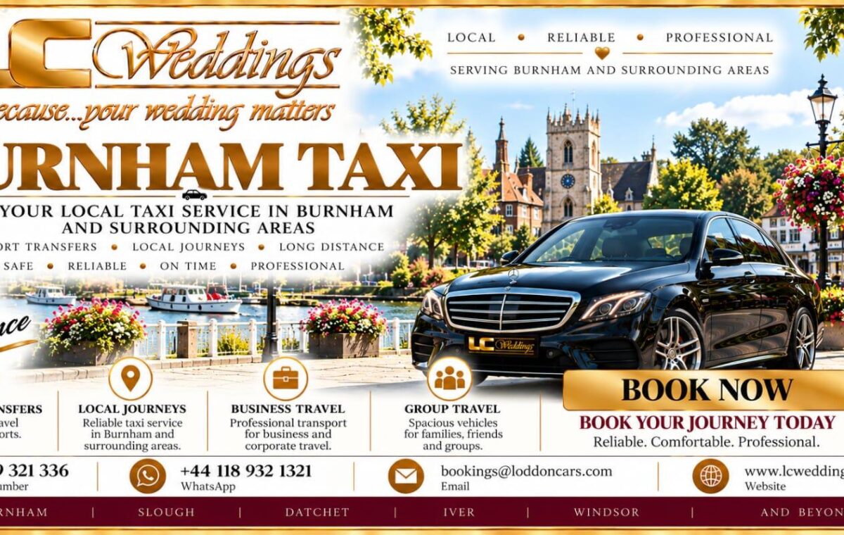Burnham taxi for local and wedding transport