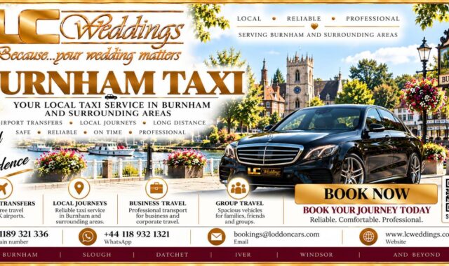 Burnham taxi for local and wedding transport