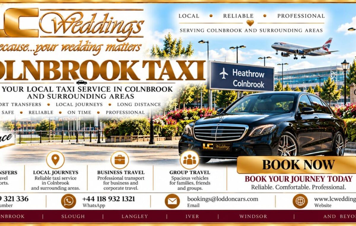 Colnbrook taxi for local and wedding transport