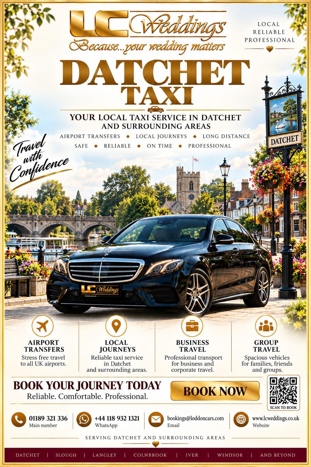 
Datchet taxi for local and wedding transport