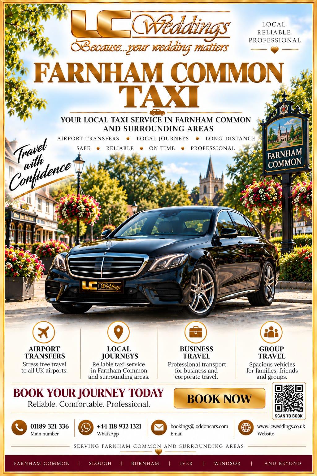 Farnham Common taxi for local and wedding transport