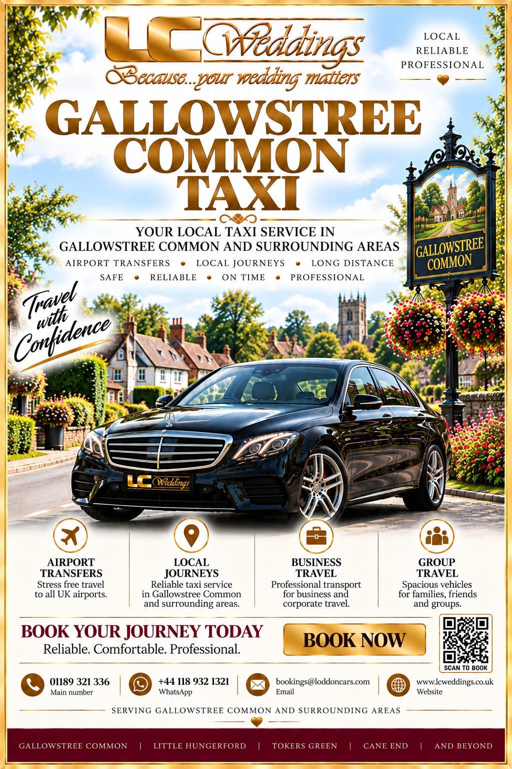 Gallowstree Common taxi for local and wedding transport