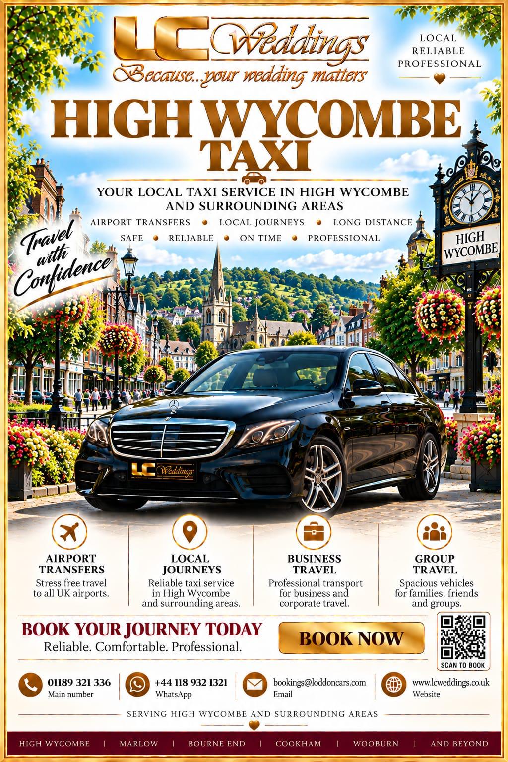 High Wycombe taxi for local and wedding transport