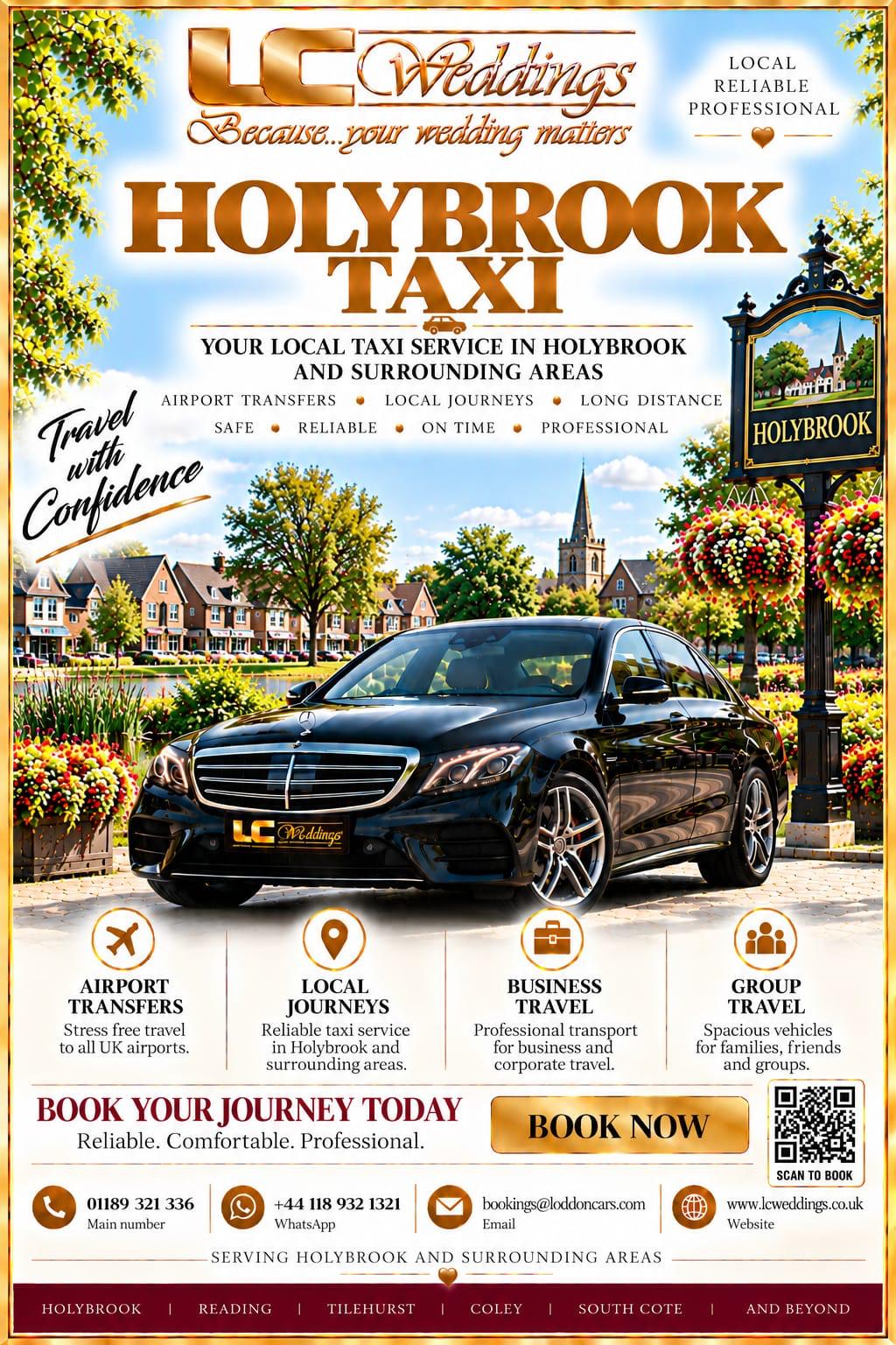 Holybrook taxi for local and wedding transport