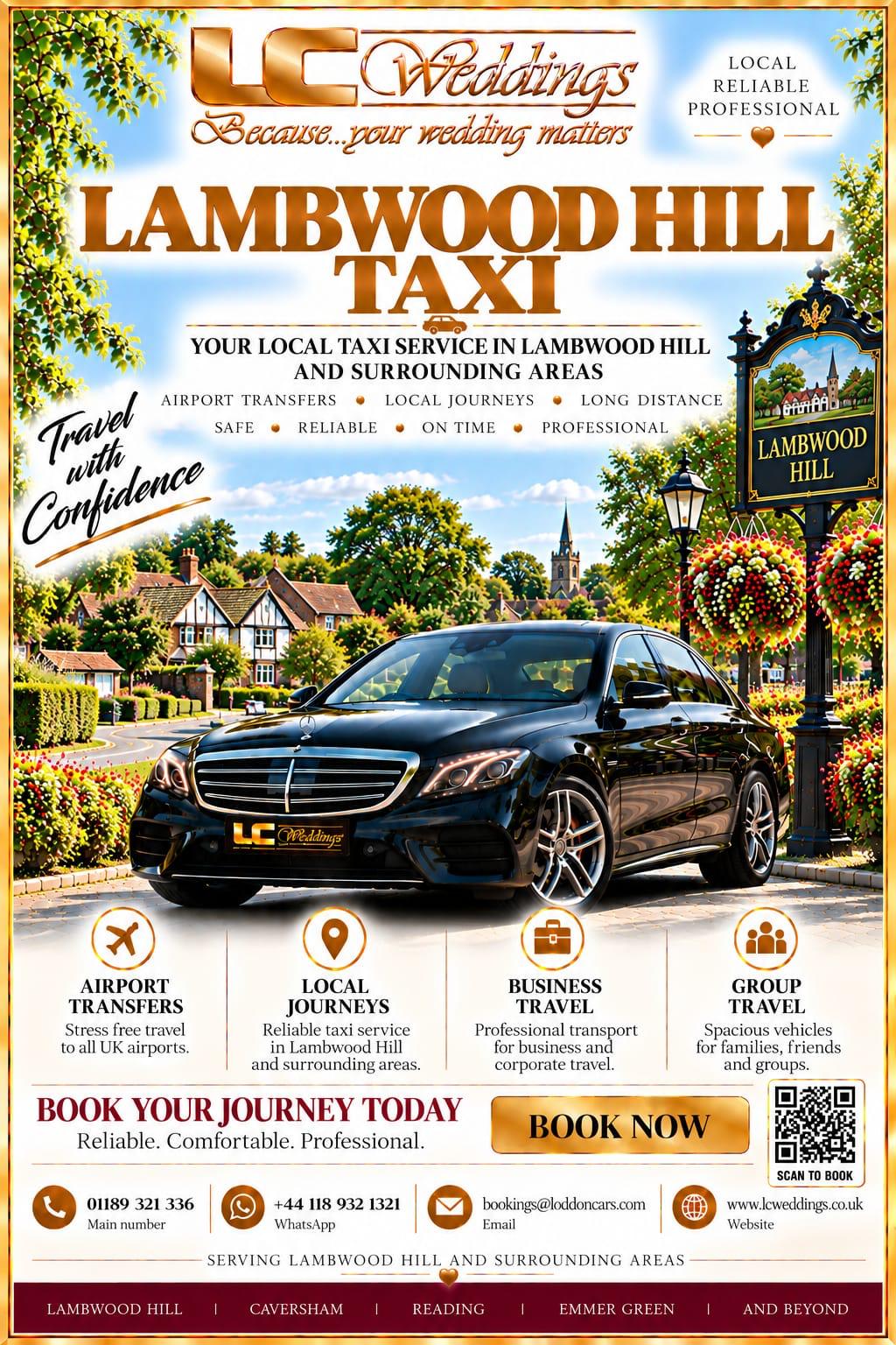 Lambwood Hill taxi for local and wedding transport