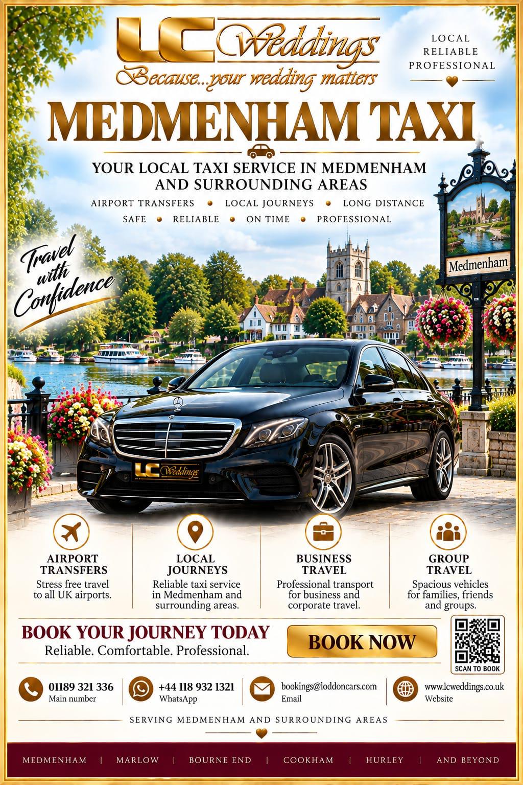 Medmenham taxi for local and wedding transport