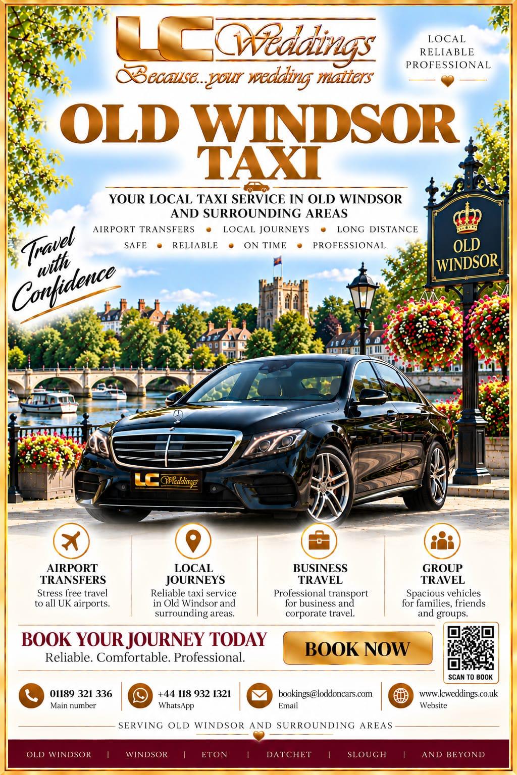 Old Windsor taxi for local and wedding transport
