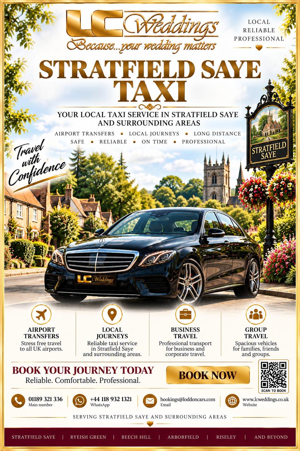 Stratfield Saye taxi for local and wedding transport