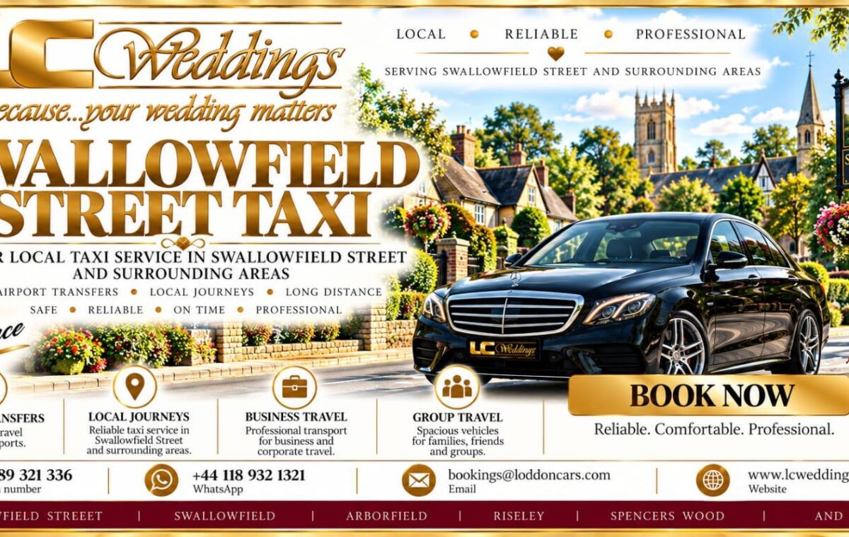 Swallowfield Street taxi for local and wedding transport