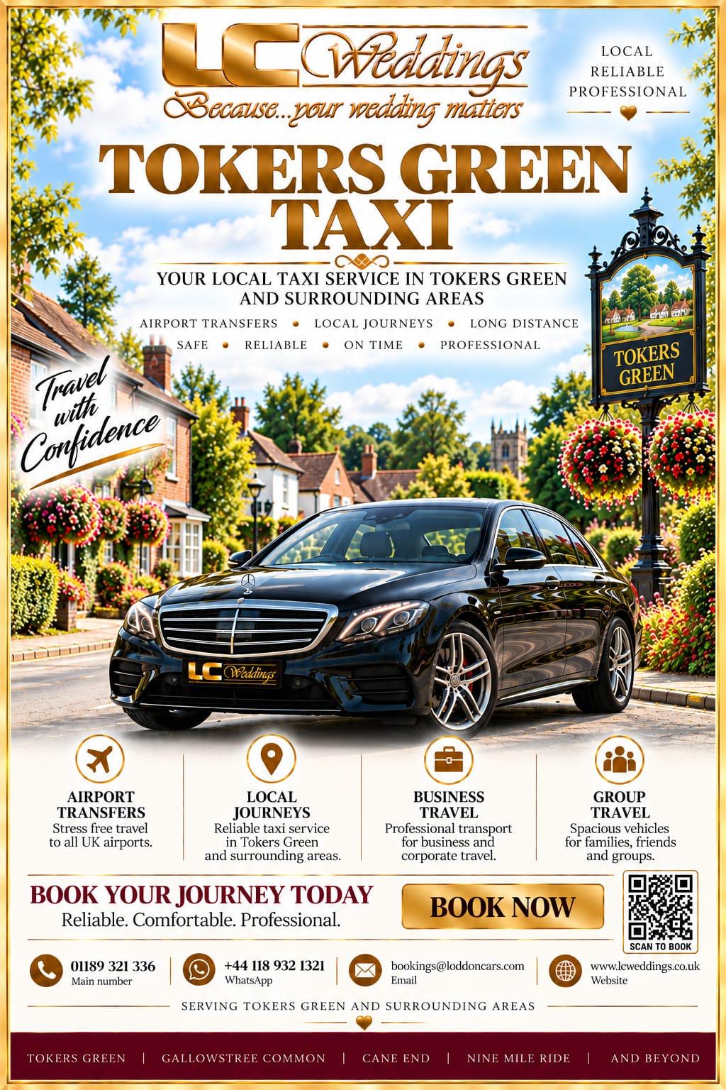 Tokers Green taxi for local and wedding transport