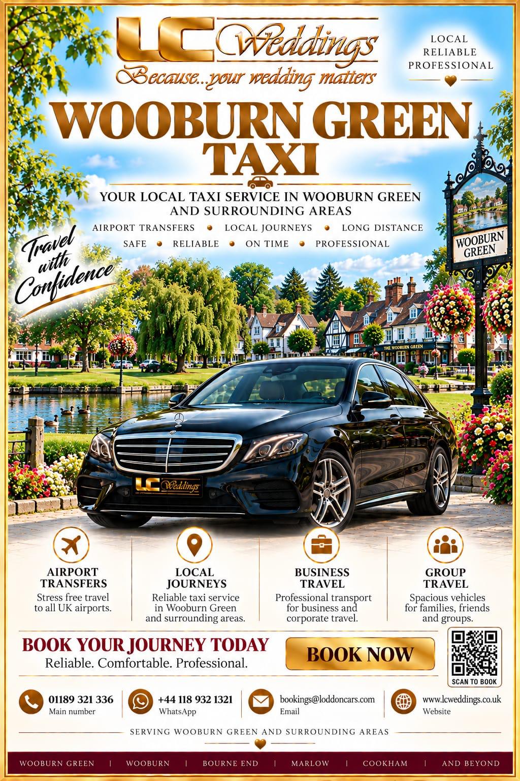 Wooburn Green taxi for local and wedding transport